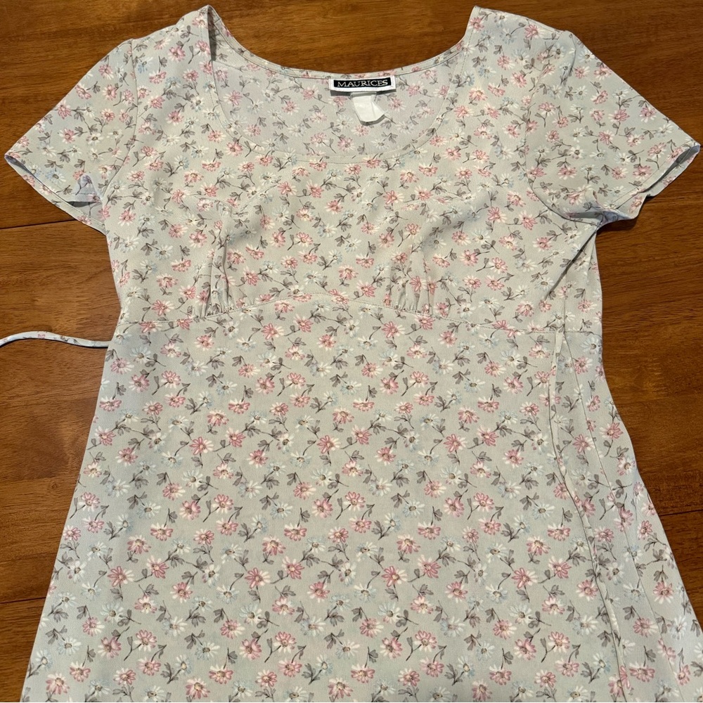 Vintage Floral Maxi Dress with Tie Waist